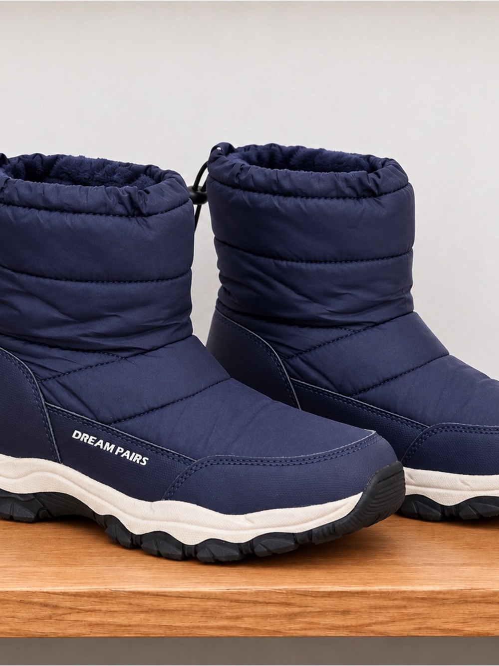 Dream Pairs Navy and White Kids Winter Boots